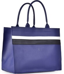 FC SHOPPER BAG elegancka torba w paski niebieska