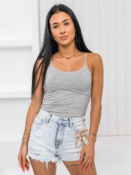Szara podkoszulka damska na ramiączkach z koronką Denley