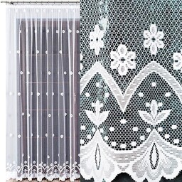 Firana żakardowa Florentyna 500x230cm prosta w kwiaty (gotowa)