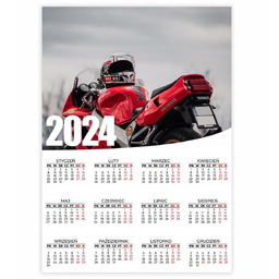 Kalendarz Plakatowy Ścienny 2024 Rok 50x70 cm Motocyklista