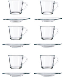 Pasabahce Serwis kawowy z przezroczystego szkła, 190 ml