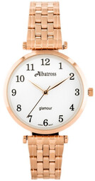 ZEGAREK DAMSKI ALBATROSS Glamour ABBB97 (za537c) rose gold/white