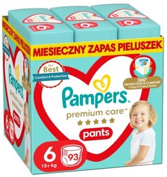 PAMPERS Premium Care Pieluchomajtki rozmiar 6, 93 sztuki