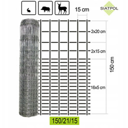 Siatka ogrodzeniowa Leśna L 150/21/15 skoble 50m