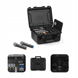 Powermikser 6-kanałowy 2x mikrofon bezprzewodowy Uhf+ case VMA106