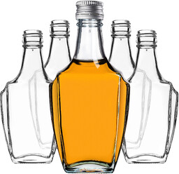 Szklana butelka na nalewkę Faenza 250ml z srebrną
