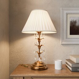 Lampa stołowa kryształowa Teresa ONLI, brązowy / mosiężny,