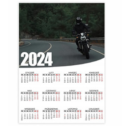 Kalendarz Plakatowy Ścienny 2024 Rok 50x70 cm Serpentyny