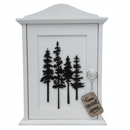 Szafka Na Klucze Biała Drewniana Dekoracja Ozdoba Breloczek