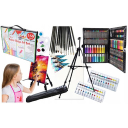 Zestaw Malarski Sztaluga Farby Pastele Pędzle