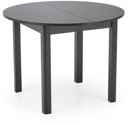 Stół okrągły rozkładany ringo czarny (fi-102-142x102 cm) halmar