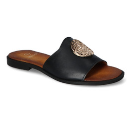 Klapki Nicole 2938/001 Czarne lico