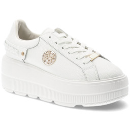 S.Barski Sneakersy damskie, ze skóry naturalnej licowej gruba