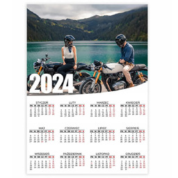 Kalendarz Plakatowy Ścienny 2024Rok 50x70 Motocykle Para Motocykliści