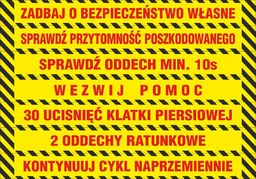 Naklejki pierwsza pomoc - czerwone litery