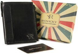 Portfel czarny retro Rovicky N1226-RHP-5432 BLACK