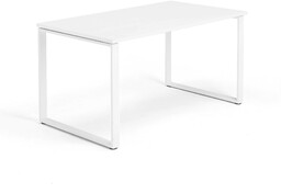 Biurko QBUS, rama O, 1400x800 mm, biały, biały