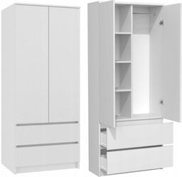 Szafa do sypialni, drzwi, 2 szuflady, 90x50x180 cm,