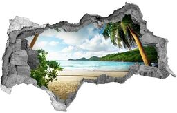 naklejka fototapeta 3D widok Palmy na plaży