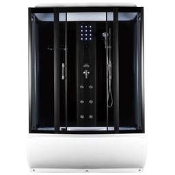 CZARNA Kabina hydromasażowa 150x85x225 cm/5 mm głęboki brodzik,