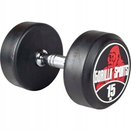 Hantle powlekane/gumowane stałe Gorilla Sports 1x 15 kg