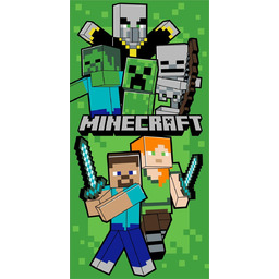 Ręcznik plażowy 70x140 Minecraft Let s Survive zielony