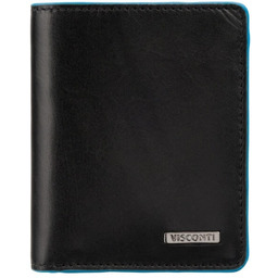 Mała skórzana banknotówka męska Visconti ALP-92 - czarny