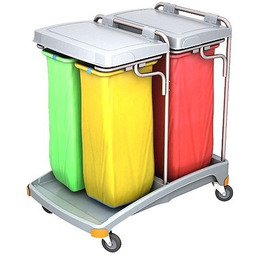 Poczwórny wózek na odpady z tworzywa sztucznego Splast