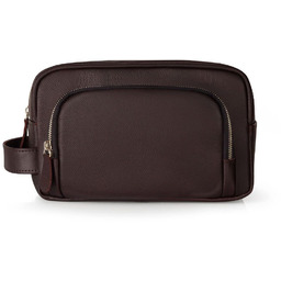 Elegancka skórzana kosmetyczka SK04 Solier ciemnobrązowa
