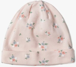 Dzianinowa bieliźniana czapka dla dziecka - wyprawka -
