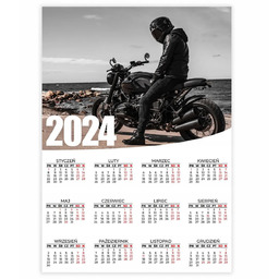 Kalendarz Plakatowy Ścienny 2024 Rok 50x70cm Motocyklisty Motobike