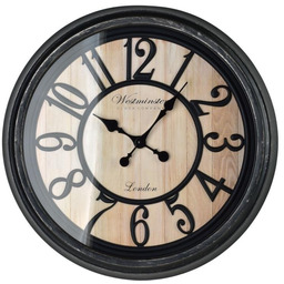 Zegar ścienny retro duży 50cm czarny HTBE0401