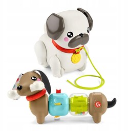 Fisher-Price Pets Spacerowy Mopsik HTW94 Aktywizujący jamnik HTW91