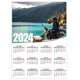 Kalendarz Plakatowy Ścienny 2024 Rok 50x70cm Motocyklistka Triumph