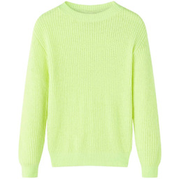 Sweter dziecięcy z dzianiny, żółty neonowy, 128