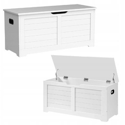 Drewniana Duża skrzynia do przechowywania Biała kufer