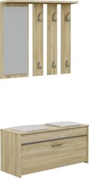 Garderoba, szafa, wieszak, lustro, roma, 100x38x180 cm, dąb