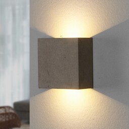 Lampa Ścienna Lindby, Yva, szary, przedpokój, beton, nowoczesny