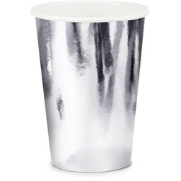 Kubeczki papierowe srebrne - 220 ml - 6