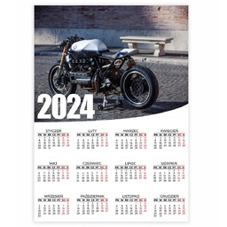Kalendarz Plakatowy Ścienny 2024 Rok 50x70 cm Motocykle
