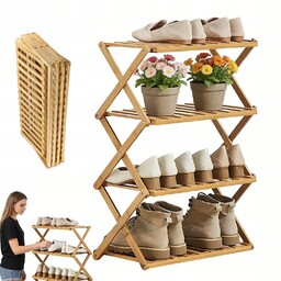 Regał I Półka Na Buty 4 Poziomy Składane