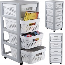 Regał Komoda Szafka Półka Kosze 4X11L Kółka Curver