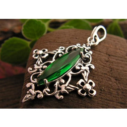 ROMA - srebrny wisiorek ze szmaragdem