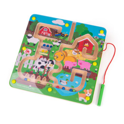 Labirynt magnetyczny dla dzieci Farma 34010-Bigjigs Toys, magnetyczne
