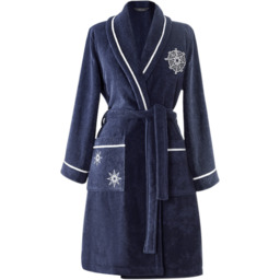 Damski krótki szlafrok MARINE LADY Ciemnoniebieski