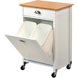 Kesper Drewniany barek na kółkach z koszem