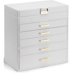 Vlando Duże pudełko na biżuterię, 6 warstw, organizer