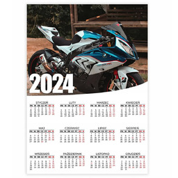 Kalendarz Plakatowy Ścienny 2024 Rok 50x70 BMW Performance