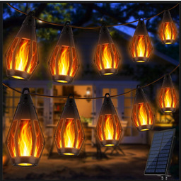Girlanda solarna z efektem migotania płomienia, 15 szt,