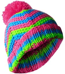 czapka zimowa MASTERDIS - BEANIE ZIG ZAG magenta/lime